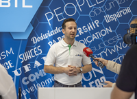 Pictured at the official opening of Jabil’s new Design Centre in Wroclaw, Poland is: Jabil Design Engineering Manager Michal Drwiega. The new design center will develop leading edge technologies for multiple industries including the automotive and healthcare sectors. (Photo: Business Wire)