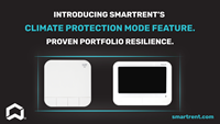 Built into SmartRent Alloy SmartHome Hub+ and Alloy Fusion thermostats, Climate Protection Mode provides a proactive defense against the leading causes of property damage: water, mold and moisture resulting from extreme environmental conditions.