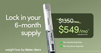 Starting today, new customers eligible for Wegovy® on the Hims & Hers platform can access their care for $549 per month for 6 months (for a limited-time only).