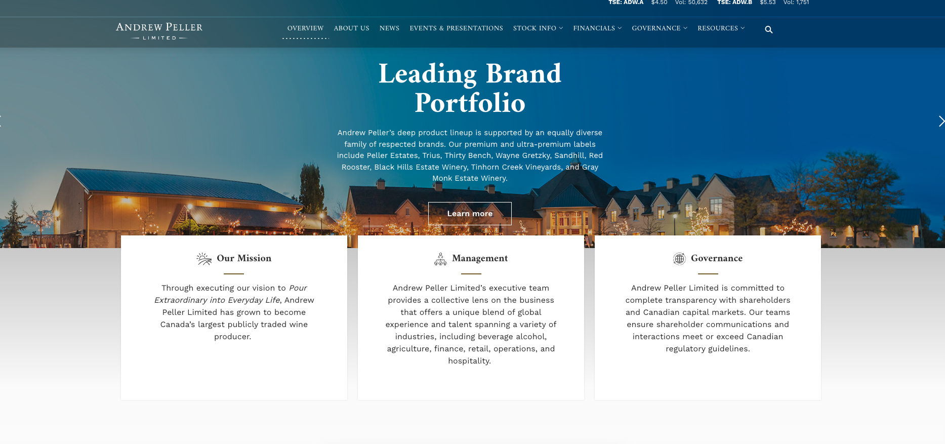 Andrew Peller website