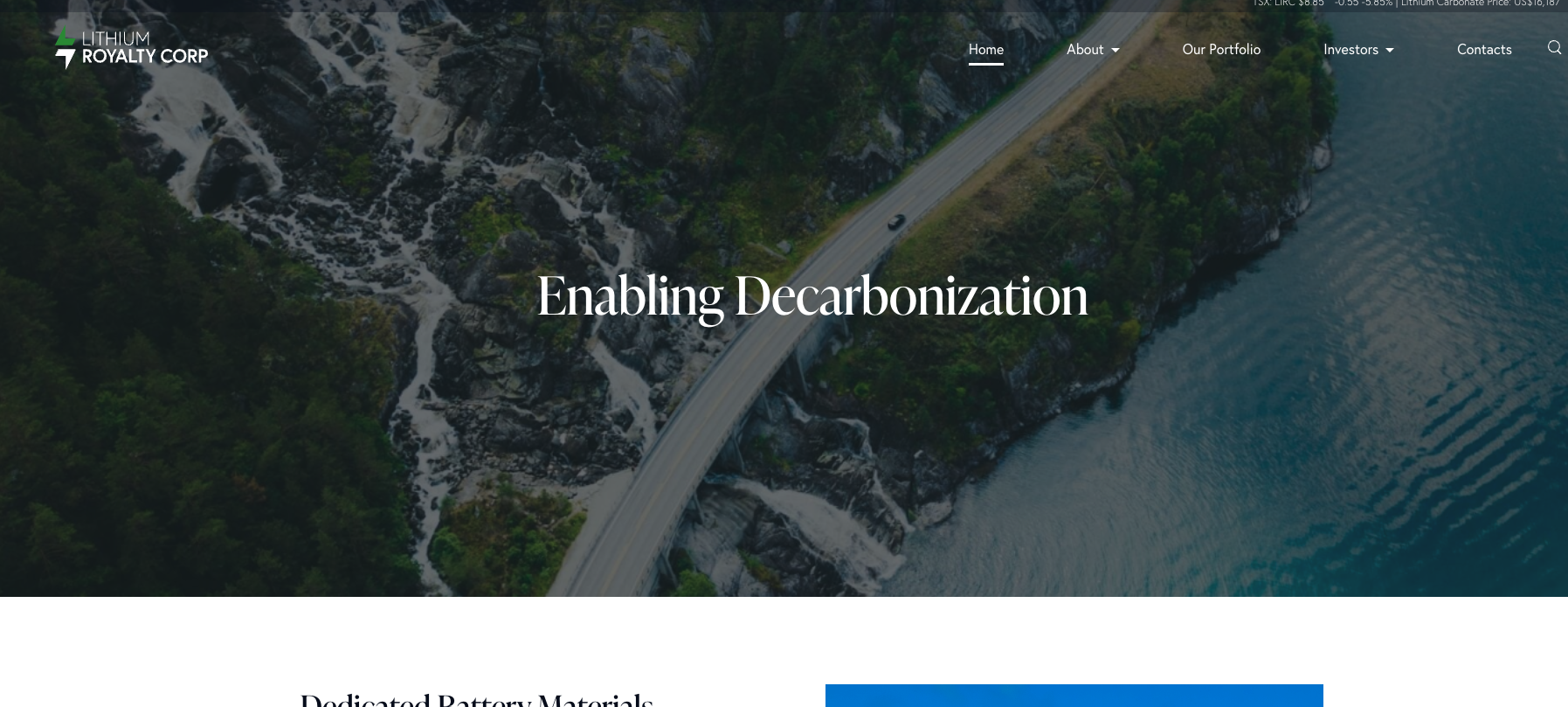 Lithium Royalty Corp website