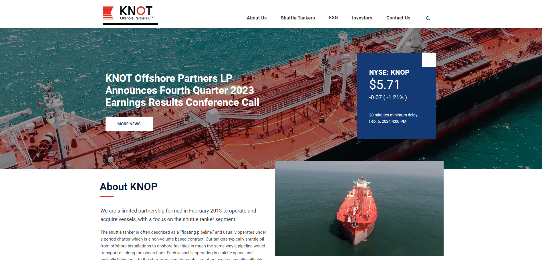 KNOT Offshore Partners Website